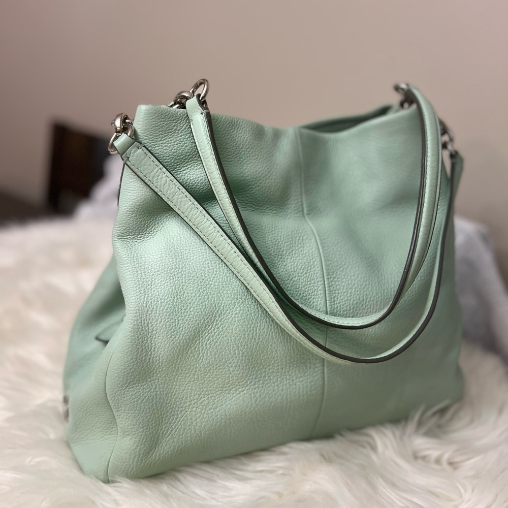Coach Mint Green #F35723 Leather Shoulder Bag